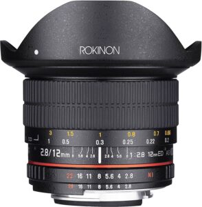 Rokinon 12mm F2.8 Ultra Wide Fisheye Lens for Canon EOS EF DSLR Cameras