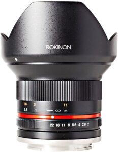Rokinon 12mm F2.0 NCS CS Lens for Canon - Best Wide Angle Fixed Lens for Canon
